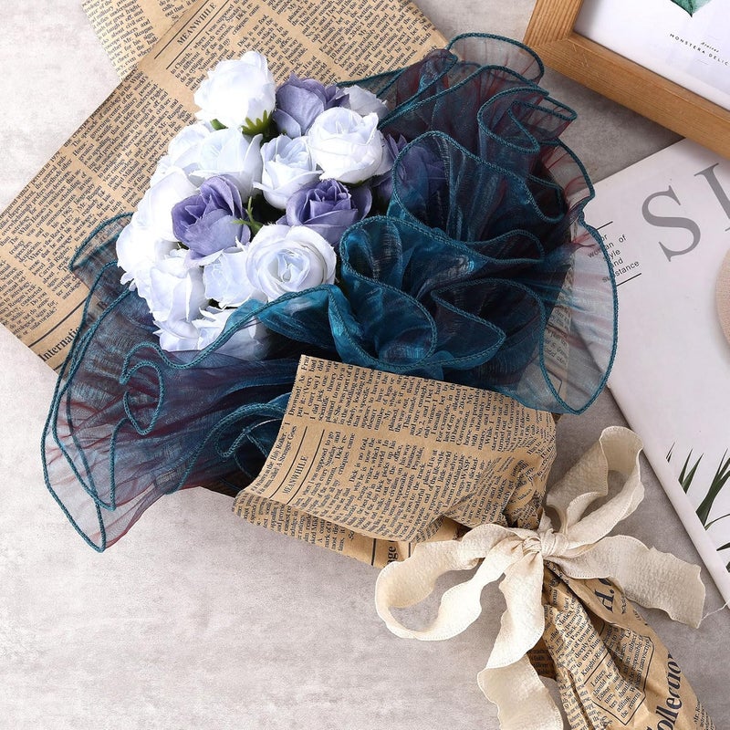 Hzopcw 10 Yards Ruffle Lace Trims, Organza Ruffled Lace Fabric, Pleated Ribbon Sewing Decoration for Bridal Wedding Dresses Bouquets Clothing Hair Accessories Flower Packages DIY Crafts- Blue - Image 4